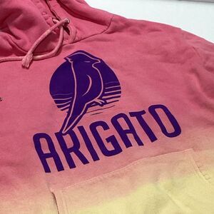 Arigato Hoodie With Bird Ombré Pink Yellow Sunset M Men’s
